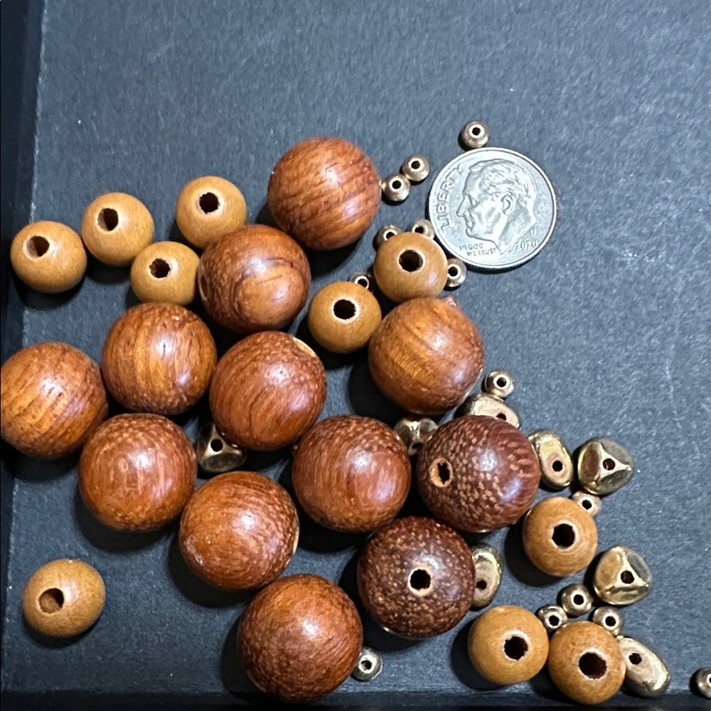14.  Round Wood Loose Beads